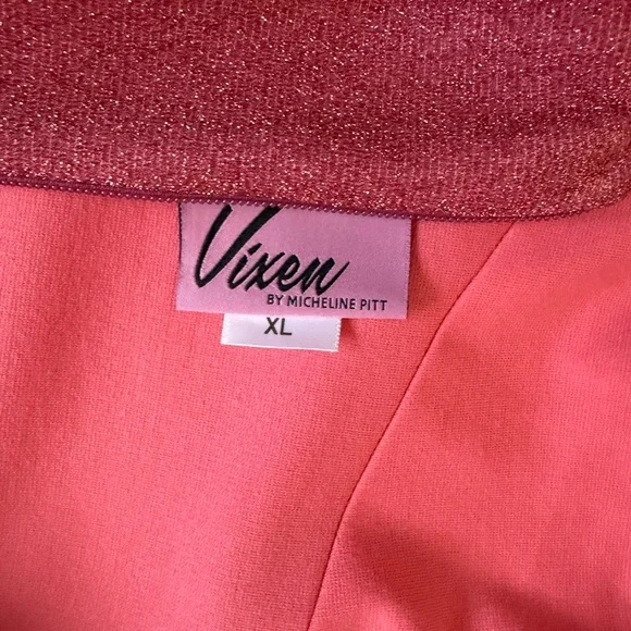 Vixen by Micheline Pitt Jawbreaker Wiggle Pink Lurex Dress - Picture 6 of 6